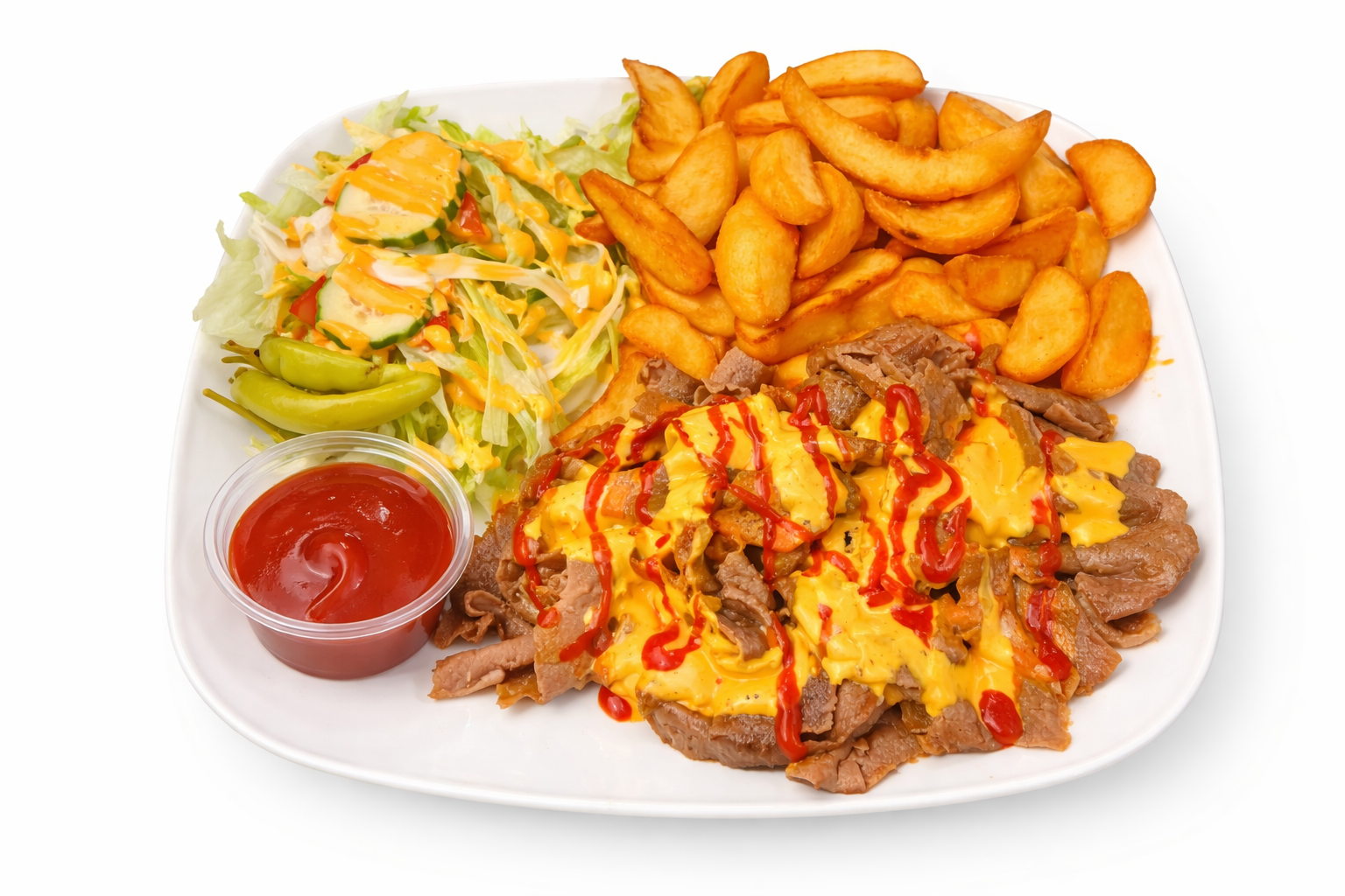 Kebab Lohkoperunoilla