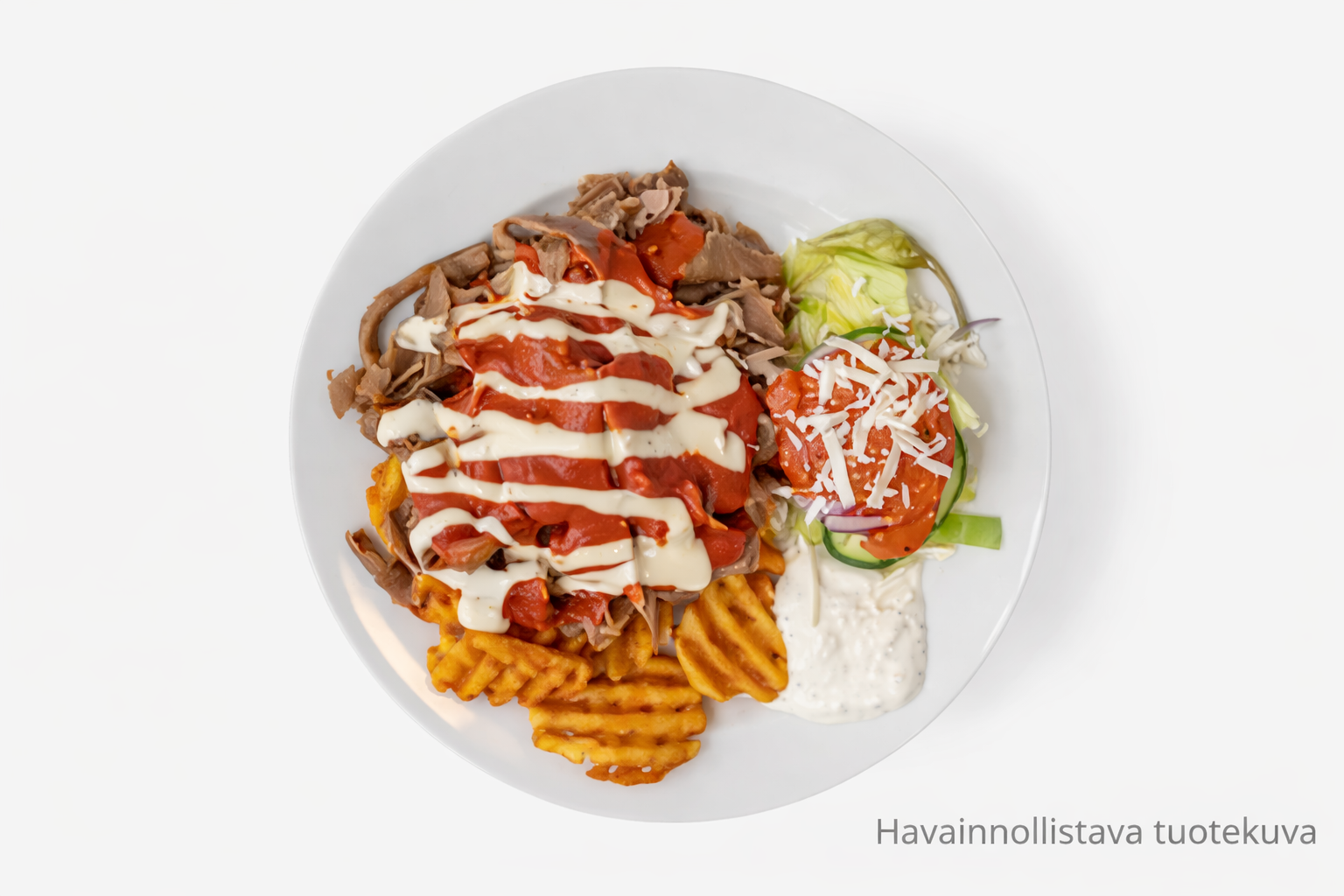 Kebab ristikkoperunoilla